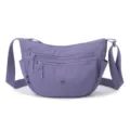 Women nylon crossbody bag casual multi-pocket shoulder bag light purple daily commuting travel - Purple