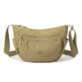 Women nylon crossbody bag casual multi-pocket waterproof shoulder handbag daily commuter - Almond Yellow
