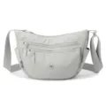 Casual nylon crossbody bag for women, lightweight multi-compartment shoulder travel bag. - Moon Silver Gray