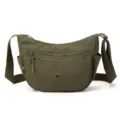 Women Nylon Crossbody Bag Casual Multi-Pocket Water-Resistant Shoulder Hobo Bag Olive Green - Olive Green