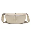 Casual nylon crescent crossbody bag for men and women lightweight waterproof waist pack - Khaki