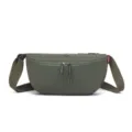 Green nylon crescent crossbody bag casual lightweight waterproof waist fanny pack for daily use - Green