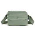 Stylish green nylon crossbody bag for women, casual minimalist shoulder bag with zip. - Mint Green