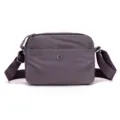 Women's nylon crossbody shoulder bag, casual water-resistant daily messenger bag in purple. - Purple