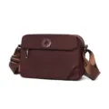 Casual women's nylon crossbody shoulder bag, lightweight waterproof everyday small square bag. - L / Coffee