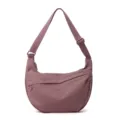 Women nylon crossbody bag casual lightweight shoulder bag stylish dumpling bag for travel - Raspberry Pink