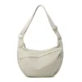 Lightweight nylon crescent shoulder bag, large capacity waterproof travel crossbody bag for women. - Vanilla Cream