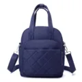 Stilisierter Nylon Freizeit Rucksack fuer Damen, multifunktionale Tasche mit Stepptasche. - Dunkelblau