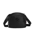 Casual black nylon crossbody bag lightweight single shoulder shell bag for daily commute. - Black