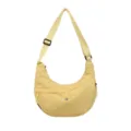 Lightweight waterproof nylon crescent crossbody shoulder bag for daily casual use. - Yellow