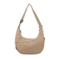 Lightweight nylon crescent crossbody bag casual minimalist shoulder bag for women daily use - Khaki