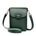 Borsa a tracolla verticale verde scuro per cellulare borsa da donna elegante minimalista moda - Verde