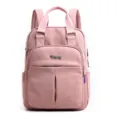 Pink casual backpack large capacity daily travel bookbag college style usb charging design - Light Pink