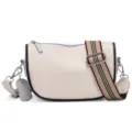 Borsa a tracolla da donna in vera pelle stile minimalista chic bianca borsa giornaliera - Bianco