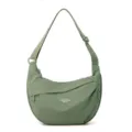 Nylon crossbody bag for women large capacity casual shoulder hobo crescent bag green - Moss Green