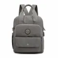 Women nylon casual backpack multi-pocket convertible crossbody handbag with USB port. - Gray