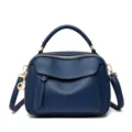 2025 New Women Crossbody Bag Soft Leather Handbag Large Capacity Fashion Daily Tote Bag - Blue