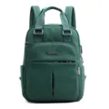 Casual green women laptop backpack with USB port, perfect for daily school and travel use. - Green