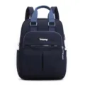 Casual women travel laptop backpack with USB charging port, large capacity school bookbag. - Dark Blue