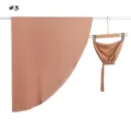 Ensemble de 2 pièces écharpe en mousseline unie et bonnet assorti, design incurvé élégant. - 3#