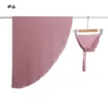 Effen gebogen chiffon lange sjaal en modal elastische muts 2-delige set detail. - Maat 6