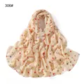 Kleurrijke stippen chiffon sjaal, elegante gedrapeerde lange omslagdoek voor dames, licht accessoire. - Kleurrijke Stippen Geel (306#)