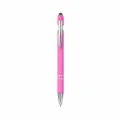Pink metal stylus ballpoint pen in sleek finish with silver clip for touch screens. - 1.0mm / Rose Red