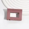 Pinza para el pelo rectangular mate, gran pinza malva elegante para el peinado diario. - Pinza de Pelo Cuadrada Pequeña / Rosa Carmín