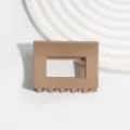 Pinza de pelo geométrica marrón mate, gran pinza de tiburón elegante para peinado diario. - Pinza de Pelo Cuadrada Pequeña / Camel