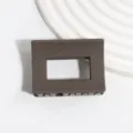 Pinza de pelo rectangular marrón, gancho mate para cabello de mujer estilo diario. - Pinza de Pelo Cuadrada Pequeña / Marrón