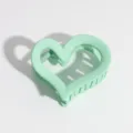 Pinza de pelo en forma de corazón verde claro para mujeres y niñas, accesorio mate lindo. - Pinza de Pelo de Corazón / Verde