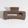 Pinza de pelo mate marrón para mujer, gran accesorio rectangular para peinado diario. - Cuadrado Marrón Café