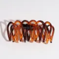 Pinza de Pelo Grande Marrón Estampado Carey Gancho para Cabello Accesorio de Moda Diario - Pinza de Pelo 3D Multi-dientes / Ámbar