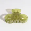 Pinza de pelo transparente de triple círculo verde accesorio elegante para uso diario - Pinza de Pelo Geométrica Enlazada / Verde Transparente