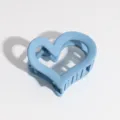Pinza de pelo de corazón azul claro, pinza de tiburón mate para mujeres y niñas accesorios de pelo. - Pinza de Pelo de Corazón / Azul