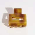 Pinza de pelo cuadrada carey marrón, elegante pinza de tiburón accesorio para el cabello - Pinza Rectangular Pequeña Carey