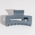 Pinza de pelo gris mate, pinza rectangular simple para el peinado diario y el baño. - Pinza Cuadrada Azul Gris