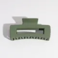 Pinza de pelo rectangular mate verde, accesorio de moda elegante para uso diario. - Cuadrado Verde