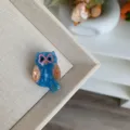 Carino fermaglio per capelli a gufo in acetato piccolo accessorio dolce per ragazze nuovo - Piccola pinza / Gufo con Occhio a Fiocco Blu