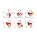 Cute miniature lucky cat resin figurines set with various blessing poses and size dimensions. - Second Generation Lucky Cat / Single Model