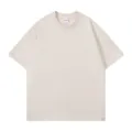 Men's heavy cotton dropped shoulder short sleeve t-shirt solid color casual summer tee. - Oatmeal