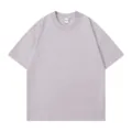 Heavyweight cotton drop shoulder plain t-shirt for men summer solid color short sleeve top - Light Purple