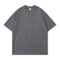 Men's heavy cotton dropped shoulder short sleeve t-shirt in dark grey, casual solid top - Graphite Grey