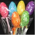 Bunte gesprenkelte Ostereier am Stiel Blumenstrauß dekoratives Set für Osterfeier Tischdeko - Pailletten-Stil (6er-Pack)