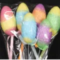 Bunte Glitzer Ostereier Stecker für Frühlings- und Osterdekoration, Party Deko Zubehör. - Farbblock-Stil (6er-Pack)