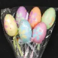 Oster-Eier Deko-Stecker bunten Blumenmuster Set für schöne Osterfest Party Geschenk - Blumen-Stil (6er-Pack)