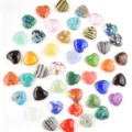 Colorful crystal heart stones, 20mm gemstone heart beads for DIY jewelry making and crystal decor. - Affordable Materials Mixed Colors