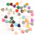Natural gemstone heart crystal carvings bulk multicolored healing stones for jewelry making and decor - All Materials Mixed Colors