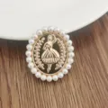 Ciondolo scarpa DIY ballerina perla dorata accessorio metallo per zoccoli bracciale - Cerchio di Perle Danzatrice (D1647) / Senza Fibbia della Scarpa