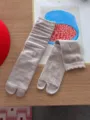 Brown Polka Dot Split-Toe Mid-Calf Socks Women Combed Cotton Casual Tabi Socks Variant - One Size / Beige Camel